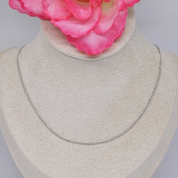 RCI 14K White Gold 1 mm Wheat Chain 16" 2.68 Grams Turkey - Picture 2 of 12